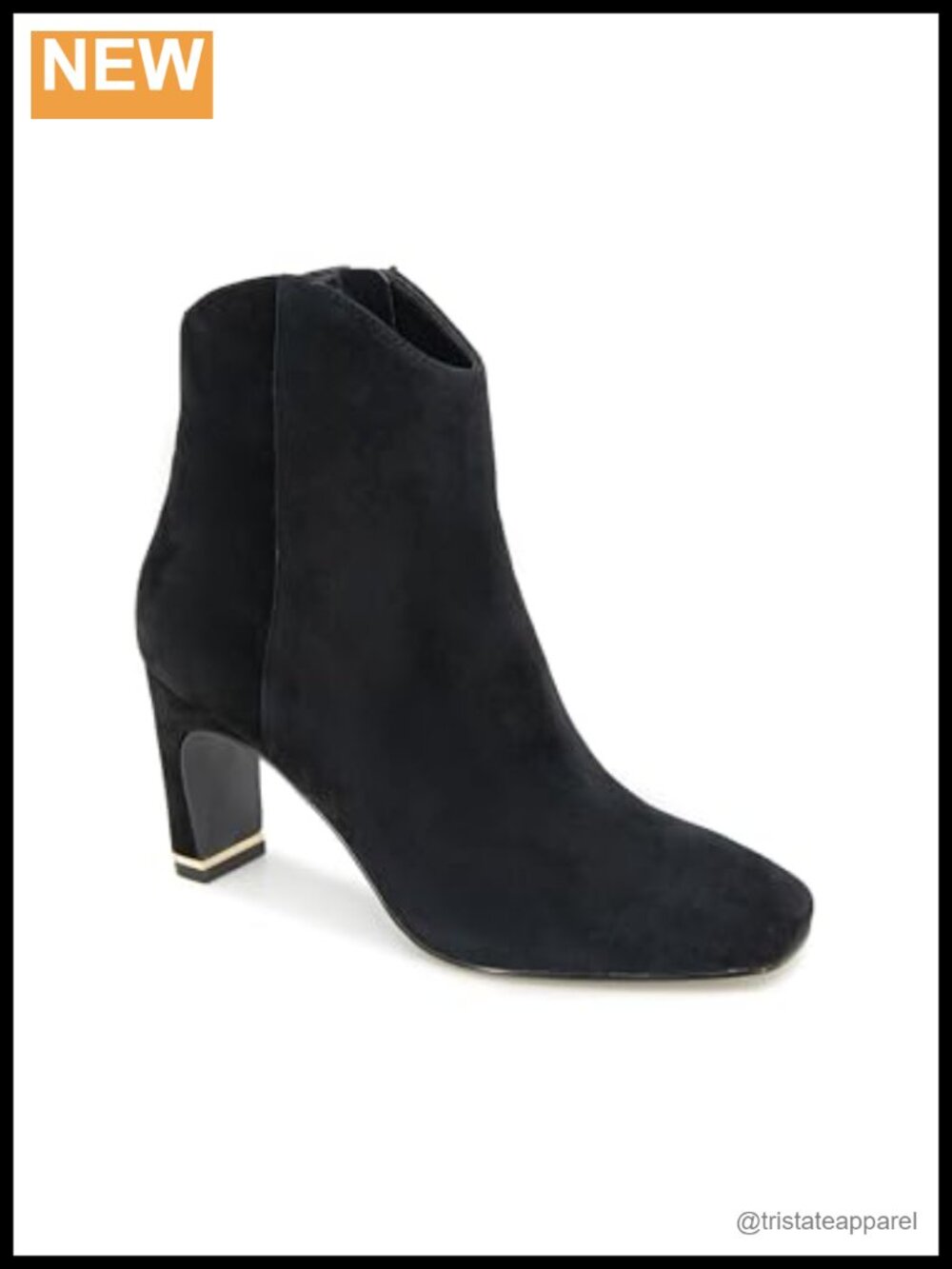 Womens Pointed Toe Ankle Boots Suede Block Heel Zip Booties